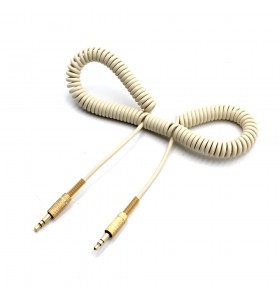 3.5mm 3pole audio male to male wiith gold head spring cable